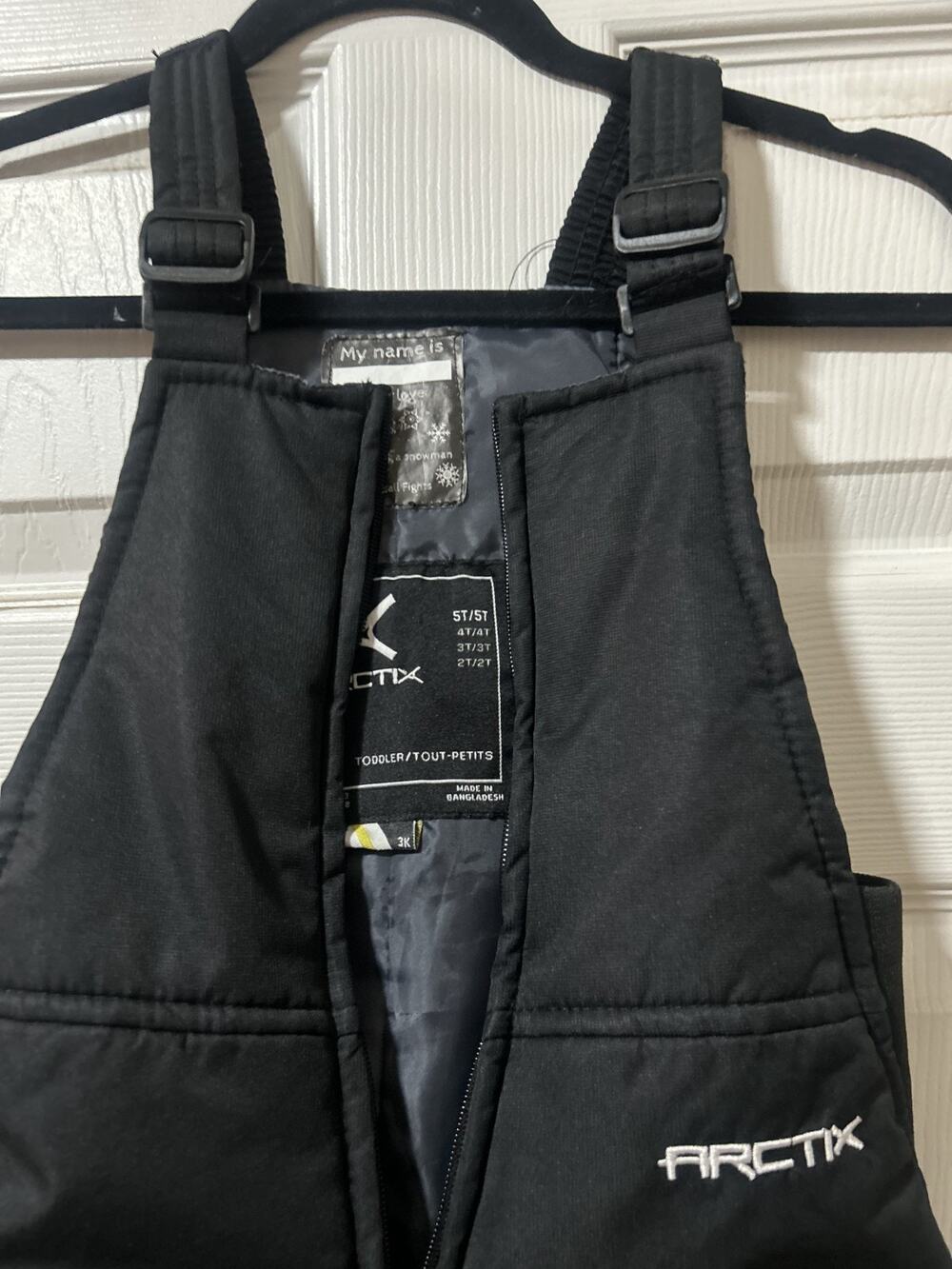 Arctix Toddler Chest High Snow Bib Overalls pants Black 5T Ski Winter Snowboard